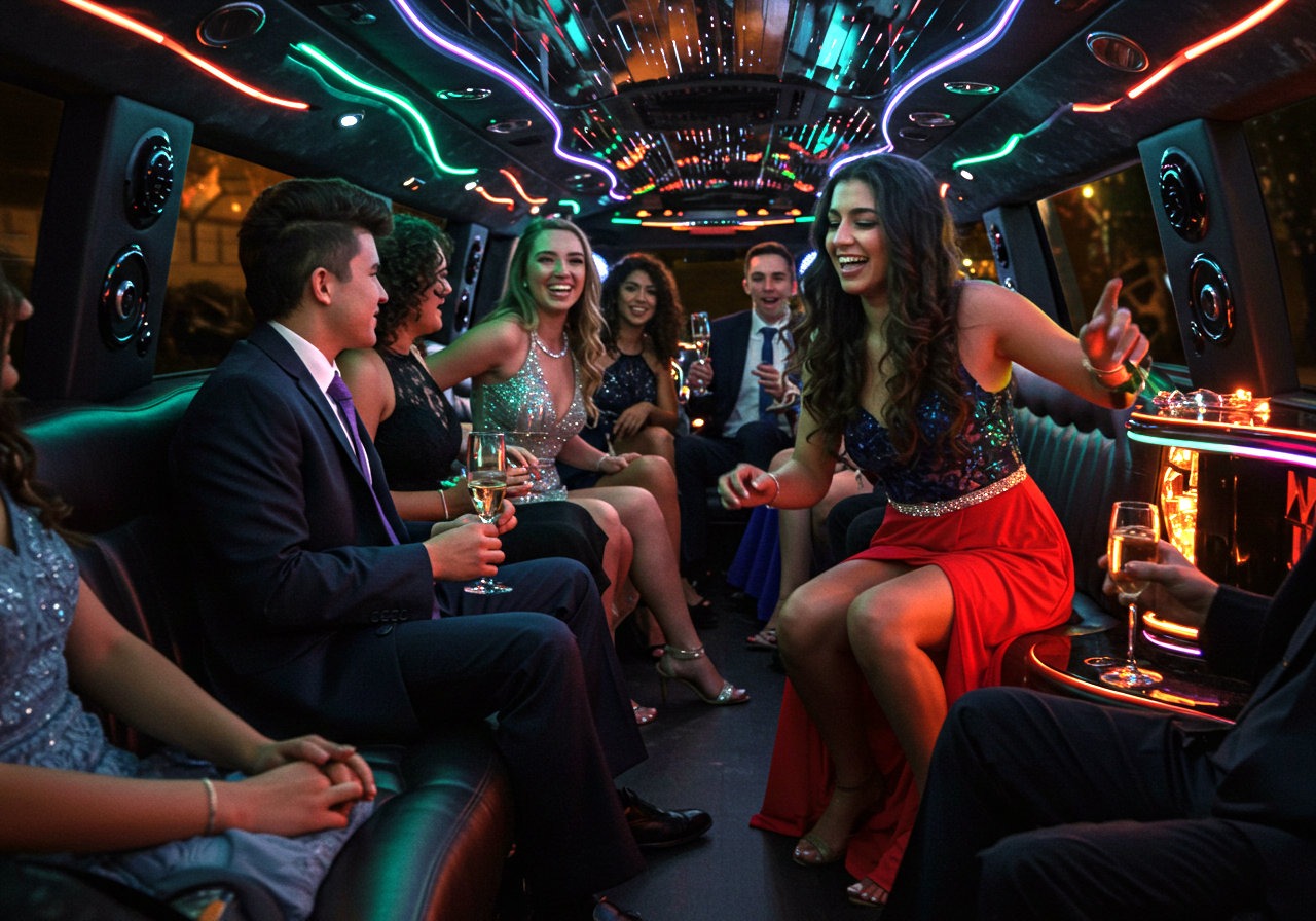 Red-carpet event prom car arrival