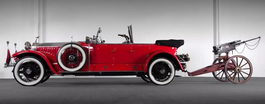 1925 Rolls-Royce Phantom I Maharaja tiger car with elephant gun mounted at the rear