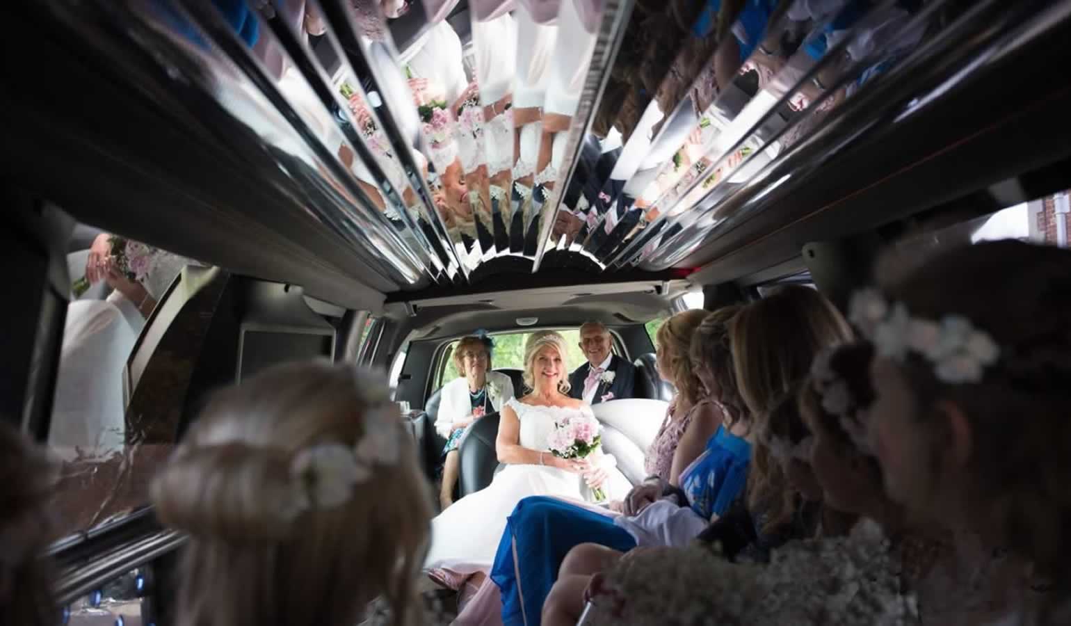Ford Expedition limo beign used as a wedding party limo