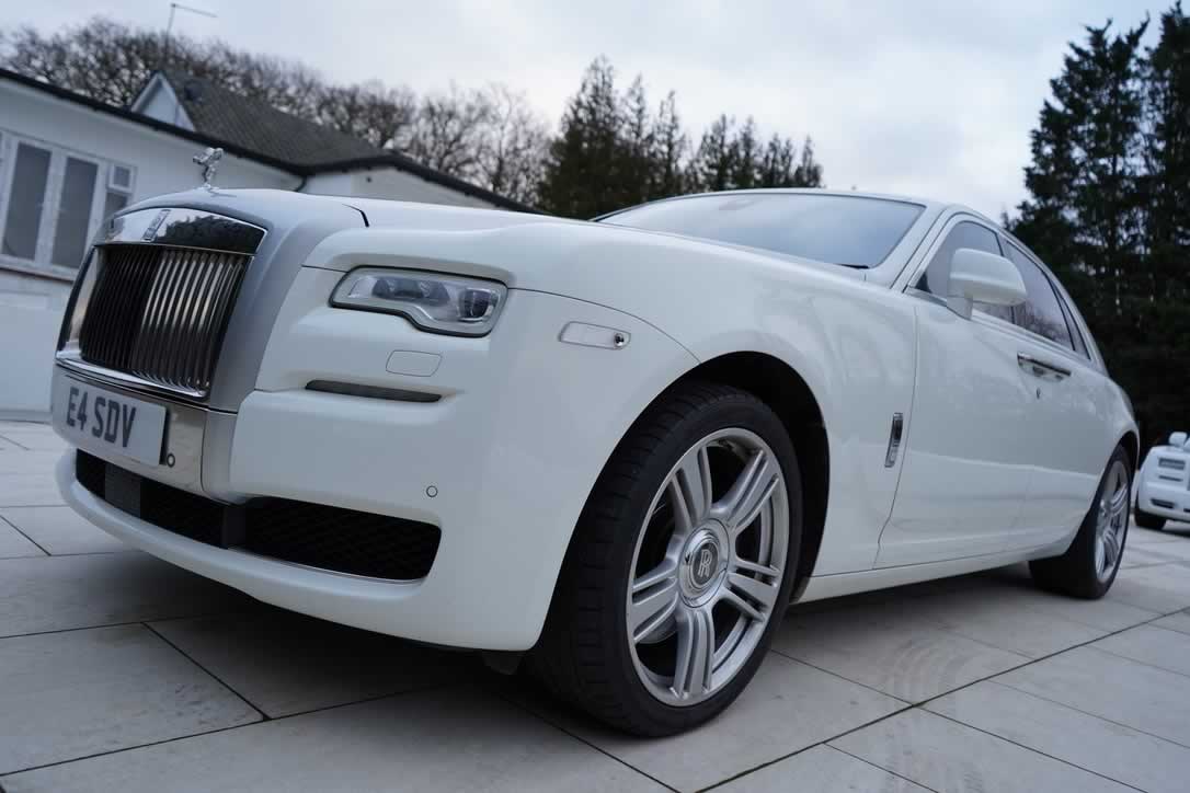 White Rolls-Royce Ghost II 3/4 angled front