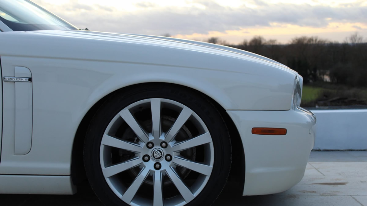 Jaguar XJ side closeup view