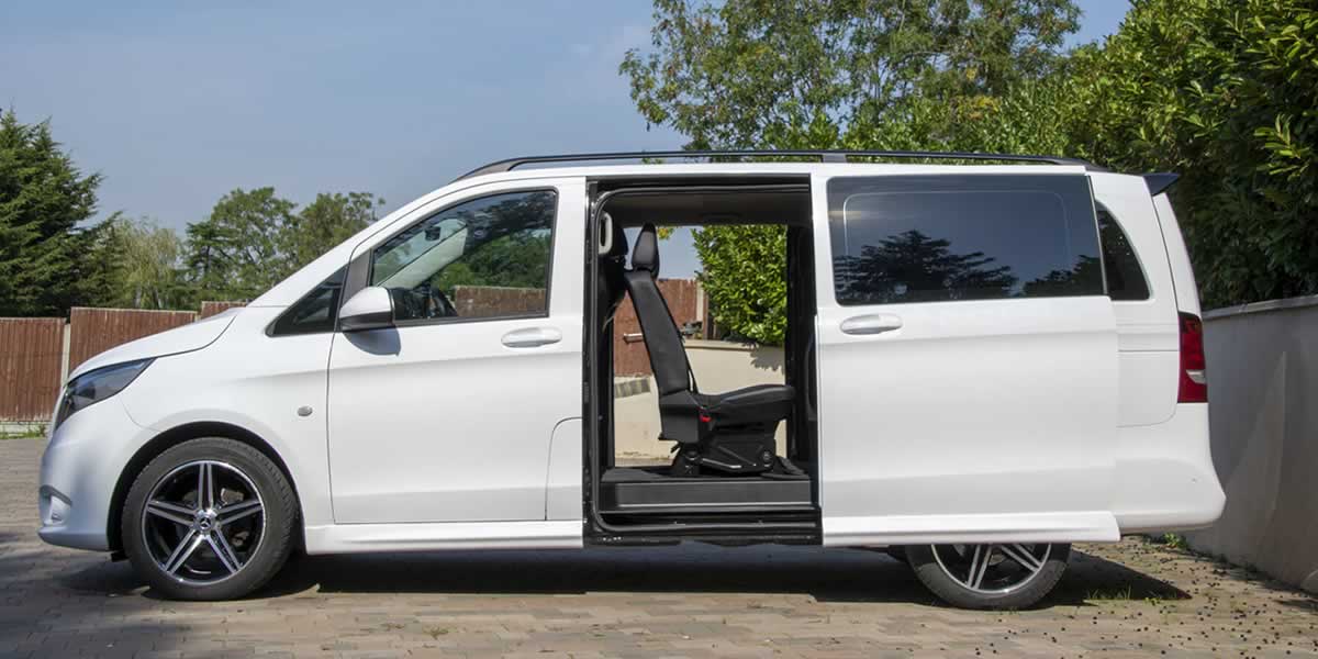 White Mercedes Viano MPV side view